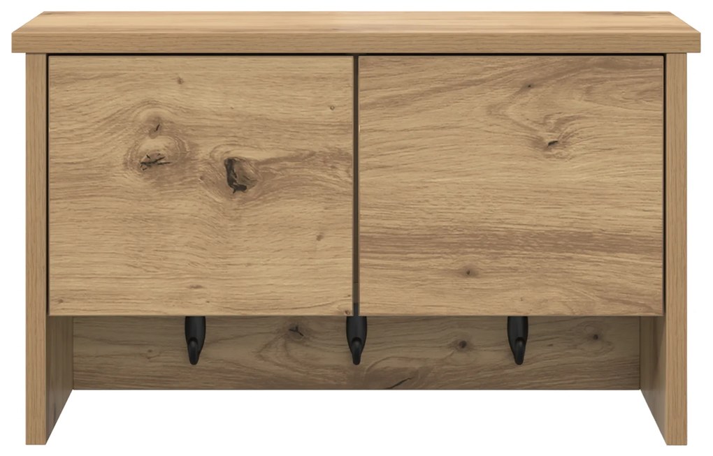 vidaXL Τοίχου Κρεμάστρα με ράφι με πόρτα artisan δρυς 50 x 20 x 30 εκ.
