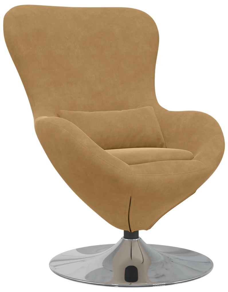 vidaXL Πολυθρόνα Αυγού Brown Βελούδο