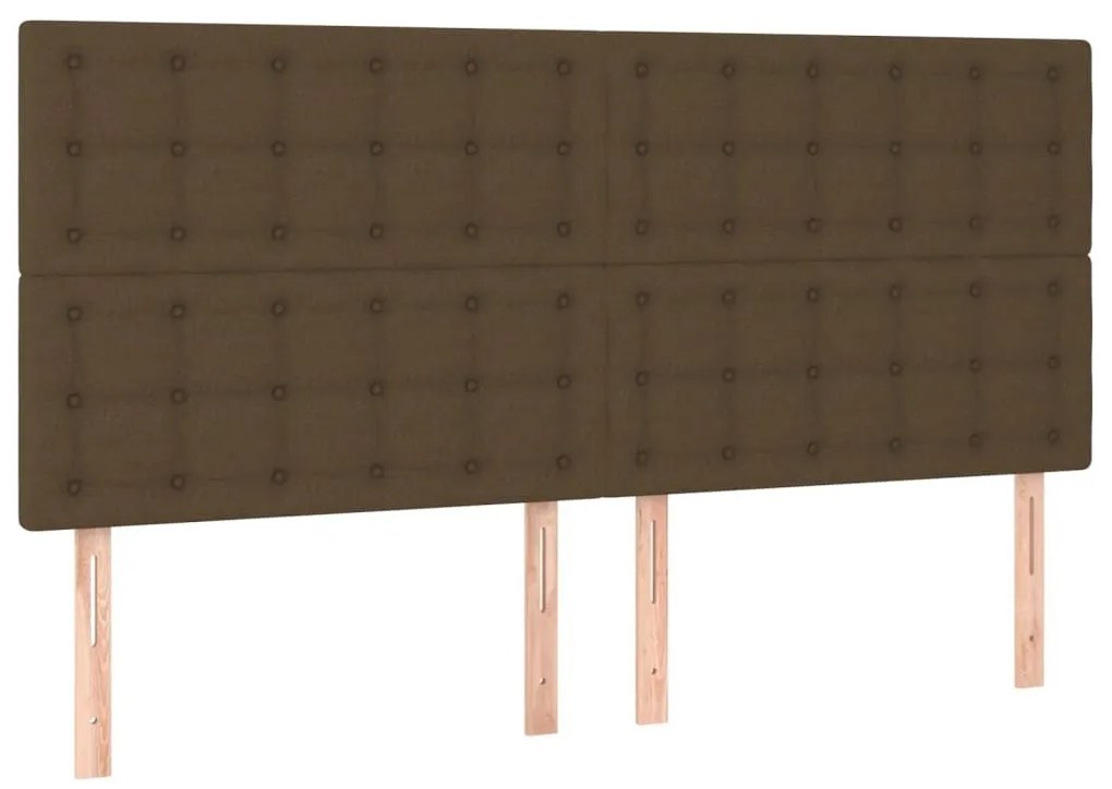 Κεφαλάρια Κρεβατιού 4 τεμ. Σκ. Καφέ80 x 5 x 78/88εκ. Υφασμάτινο - Καφέ