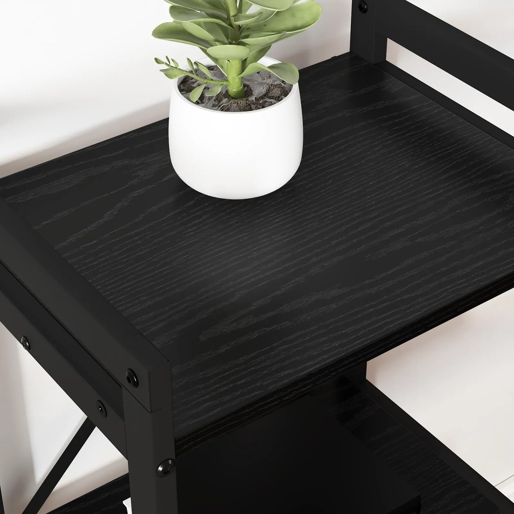 vidaXL Βιβλιοθήκη Μαύρη δρυς 60 x 30 x 83 εκ Επεξεργασμένο ξύλο