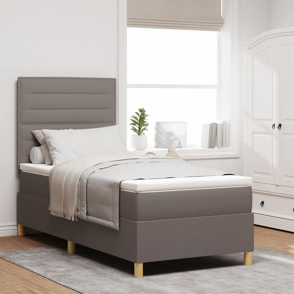 vidaXL Κρεβάτι Box Spring με Στρώμα Ταυπ 80x200 εκ Ύφασμα