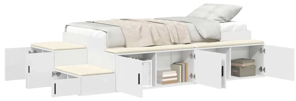 vidaXL Κρεβάτι με αποθηκευτικό χώρο Λευκό 234 x 103 x 53.5 εκ.