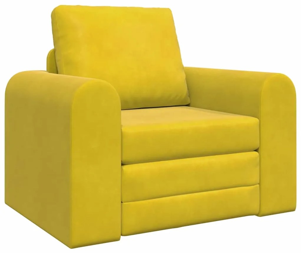 vidaXL Κρεβάτι καναπές Κίτρινο 98 x 71 x 83 εκ. Βελούδο