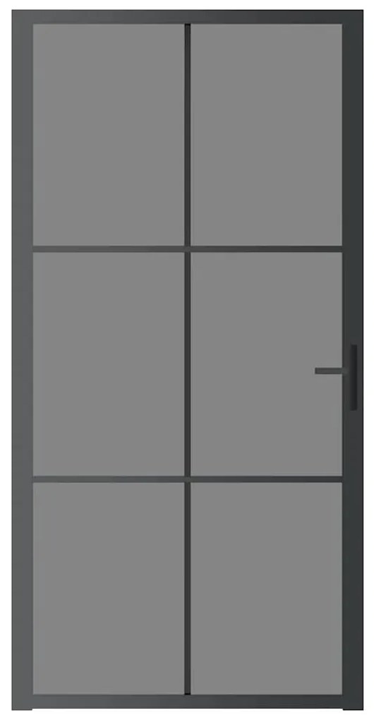 vidaXL Εσωτερική Πόρτα 102,5x201,5 εκ. Μαύρο ESG Γυαλί και Αλουμίνιο