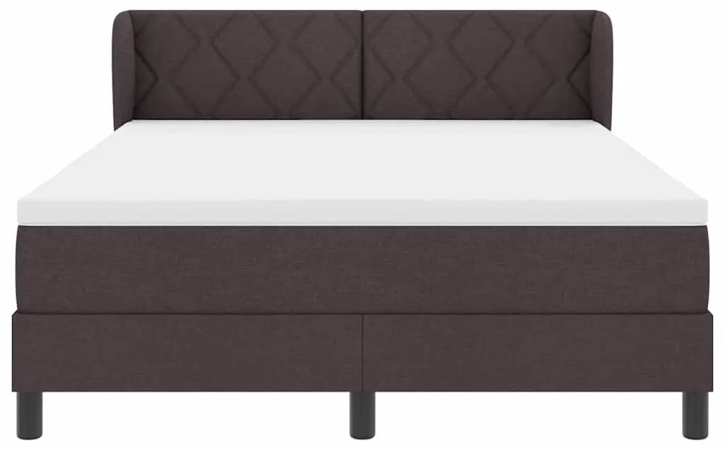 vidaXL Κρεβάτι box spring με στρώμα με στρώμα Σκούρο καφέ Σκούρο καφέ