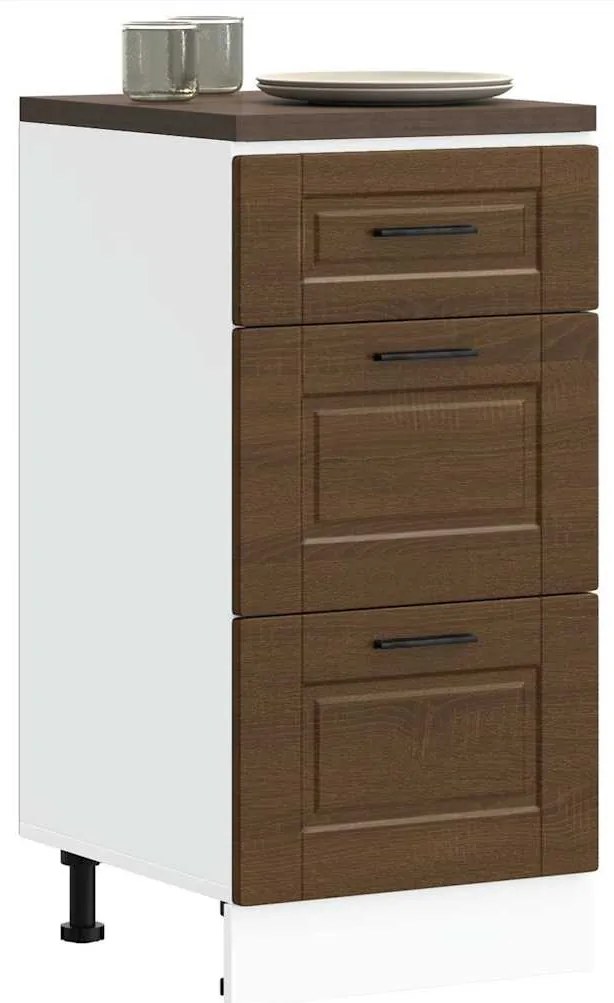 vidaXL ντουλάπι βάσης κουζίνας Porto Καφέ Δρυς κατασκευασμένο ξύλο