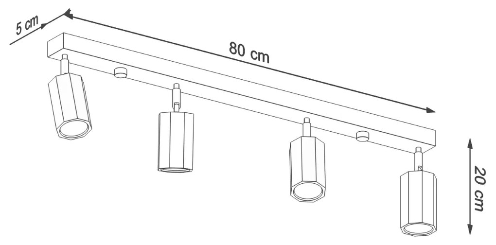 Sollux Φωτιστικό οροφής Zake 4,ξύλο,4xGU10/40w