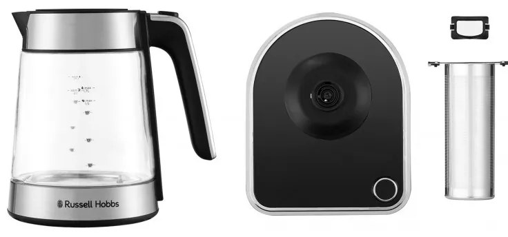 Ηλεκτρική κανάτα Russell Hobbs Attentiv 26200-70, 3000W, 1,7 l, εγχυτήρας, έλεγχος θερμοκρασίας, χρονοδιακόπτης, Inox/μαύρο.