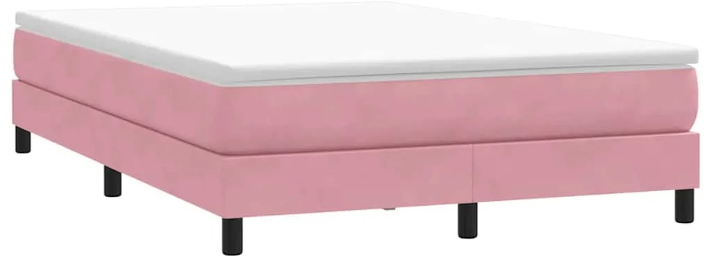 vidaXL Box Spring Κρεβάτι χωρίς στρώμα Ροζ 140x210 cm Βελούδινο