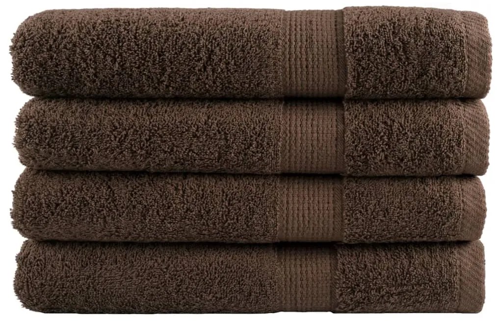 vidaXL Πετσέτες Σάουνας Premium SOLUND 4 τεμ. Καφέ 80x200 εκ. 600 γρ./μ²