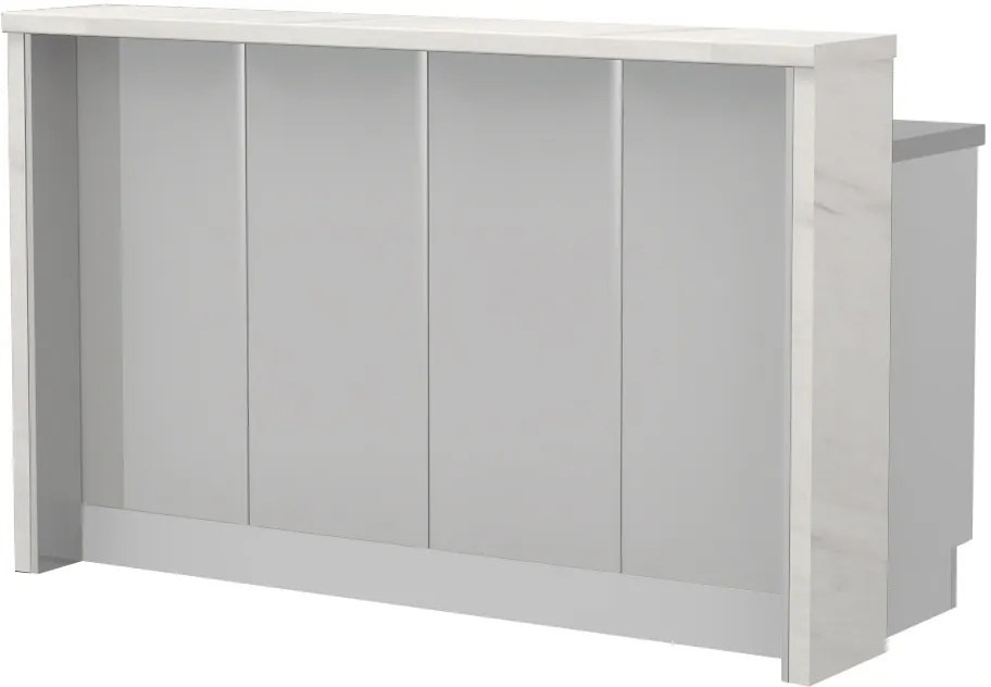 Πάγκος νησίδας Modena-Μήκος: 160 εκ.-Γκρι ανοιχτό-White Marble