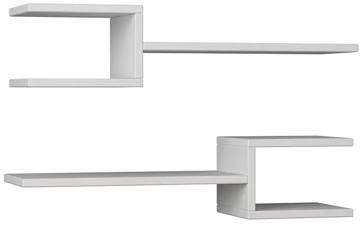 Ραφιέρα τοίχου Fork Megapap 2 τεμαχίων χρώμα λευκό 75x19,5x18εκ.