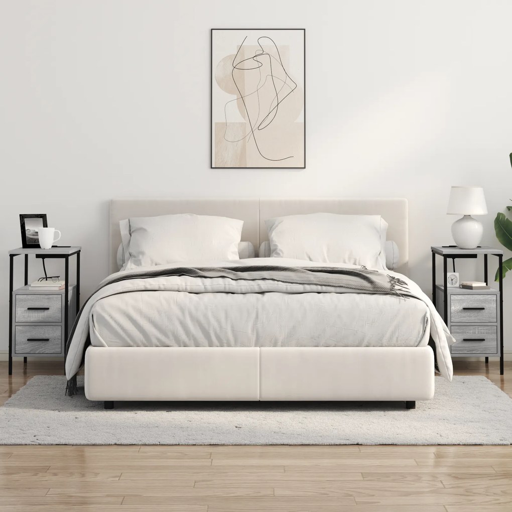 vidaXL Κομοδίνο Γκρι sonoma 30 x 48 x 61 εκ Επεξεργασμένο ξύλο