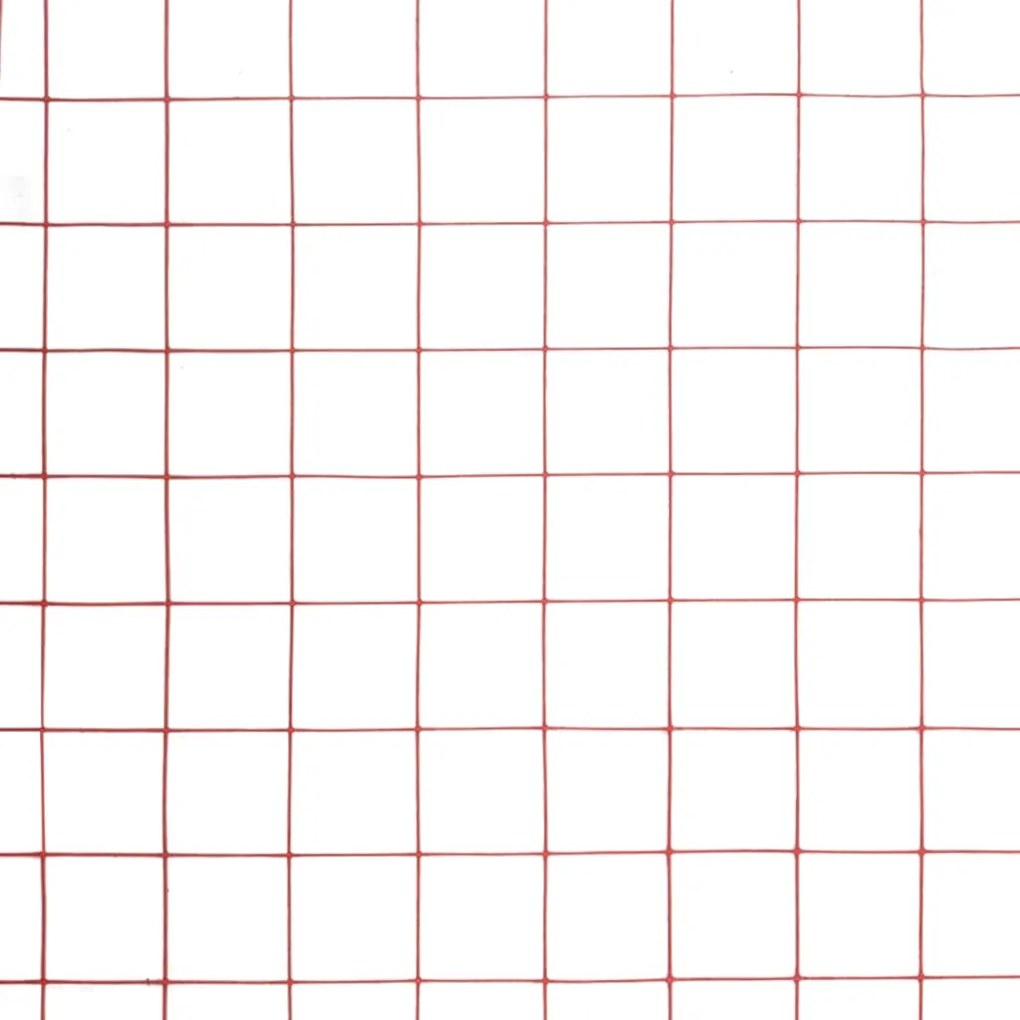 vidaXL Συρματόπλεγμα Κοτετσόσυρμα Κόκκινο 10x1,5 μ. Ατσάλι Επικαλ. PVC