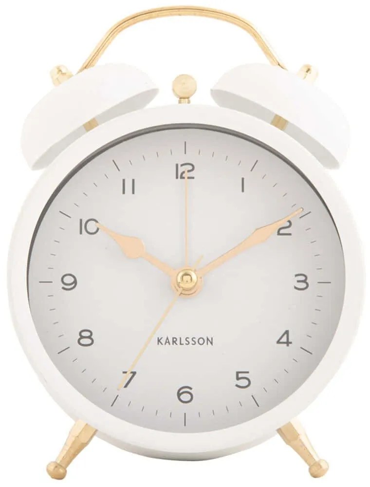 Ρολόι Επιτραπέζιο - Ξυπνητήρι Classic Twin Bell KA5998WH 9,7x5,4x13,5cm White Karlsson Metal