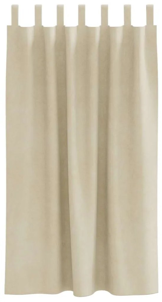 vidaXL Κουρτίνες με κουρτίνες 2 pcs Κρεμ 140 x 175 cm Βελούδο