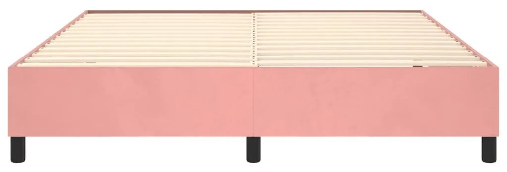 Πλαίσιο Κρεβατιού Ροζ 160x200 εκ. Βελούδινο - Ροζ