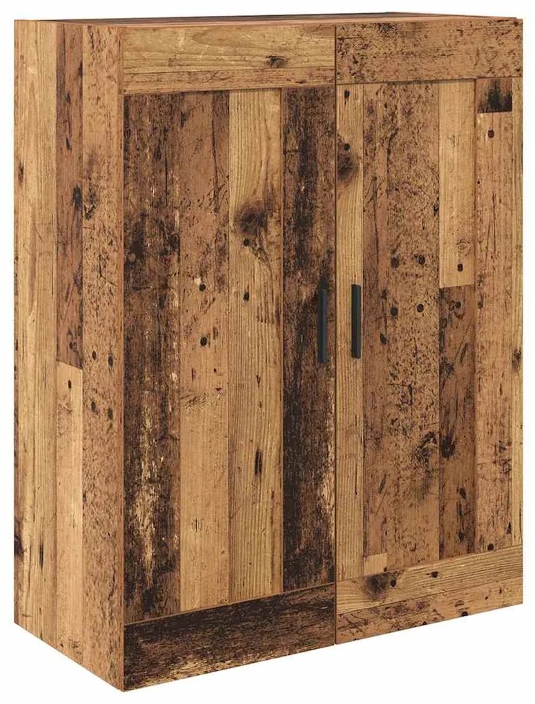 vidaXL Highboard με συρτάρι 2 pcs Παλιό Ξύλο Σύνθετο Ξύλο και Γυαλί