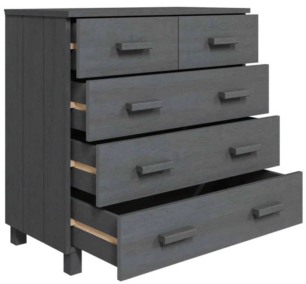 vidaXL Συρταριέρα HAMAR Σκ. Γκρι 79 x 40 x 80εκ. από Μασίφ Ξύλο Πεύκου