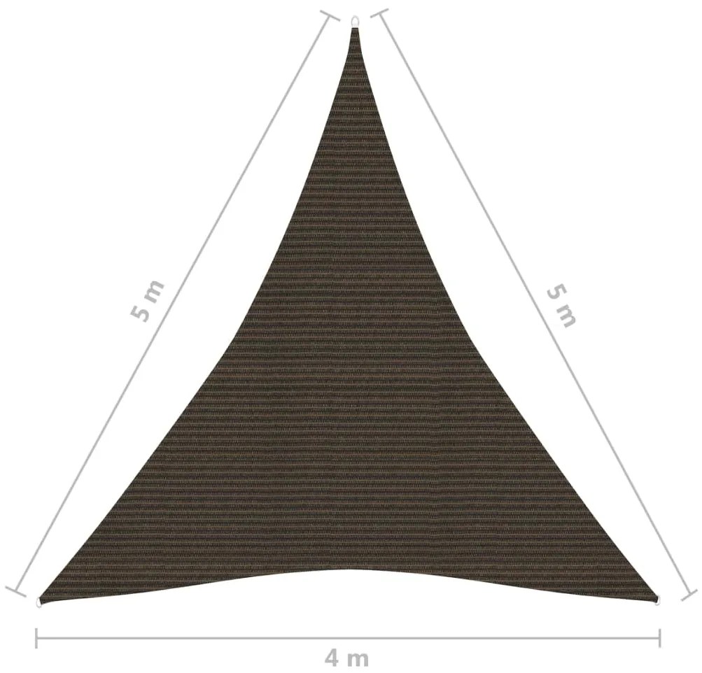 Πανί Σκίασης Καφέ 4 x 5 x 5 μ. από HDPE 160 γρ./μ² - Καφέ