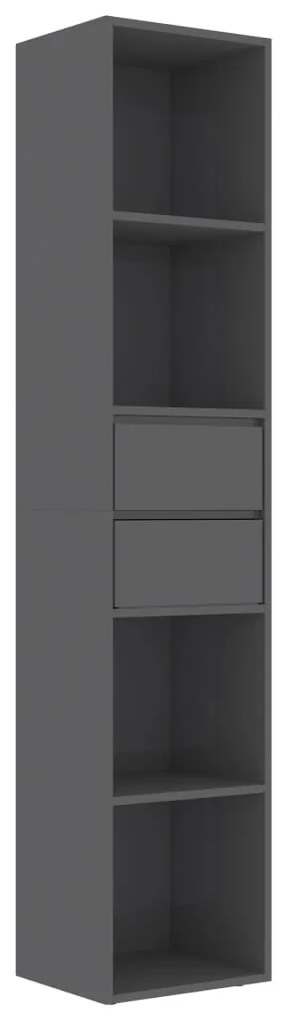 vidaXL Βιβλιοθήκη Γυαλιστερό Γκρι 36 x 30 x 171 εκ. από Μοριοσανίδα