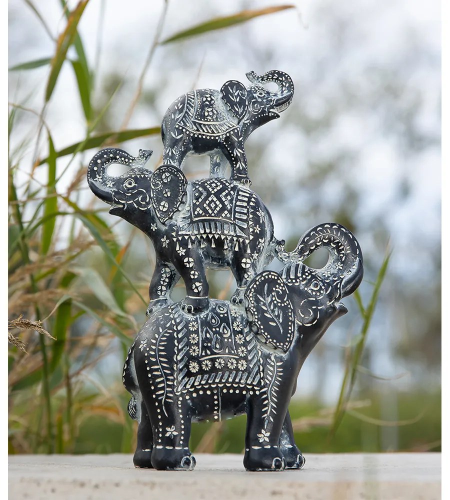 IRAMBA 4 DECO POLYRESIN ΜΑΥΡΟ ΛΕΥΚΟ 22,8x9,5xH32cm - 019739 - 019739