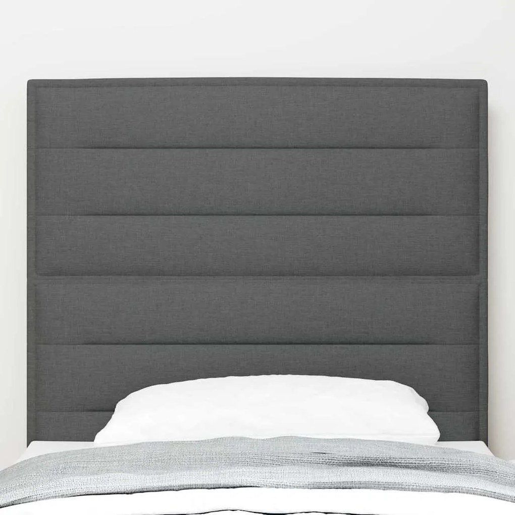 vidaXL LED κεφαλάρι με φώτα λωρίδας LED Σκούρο γκρι 100 cm ύφασμα