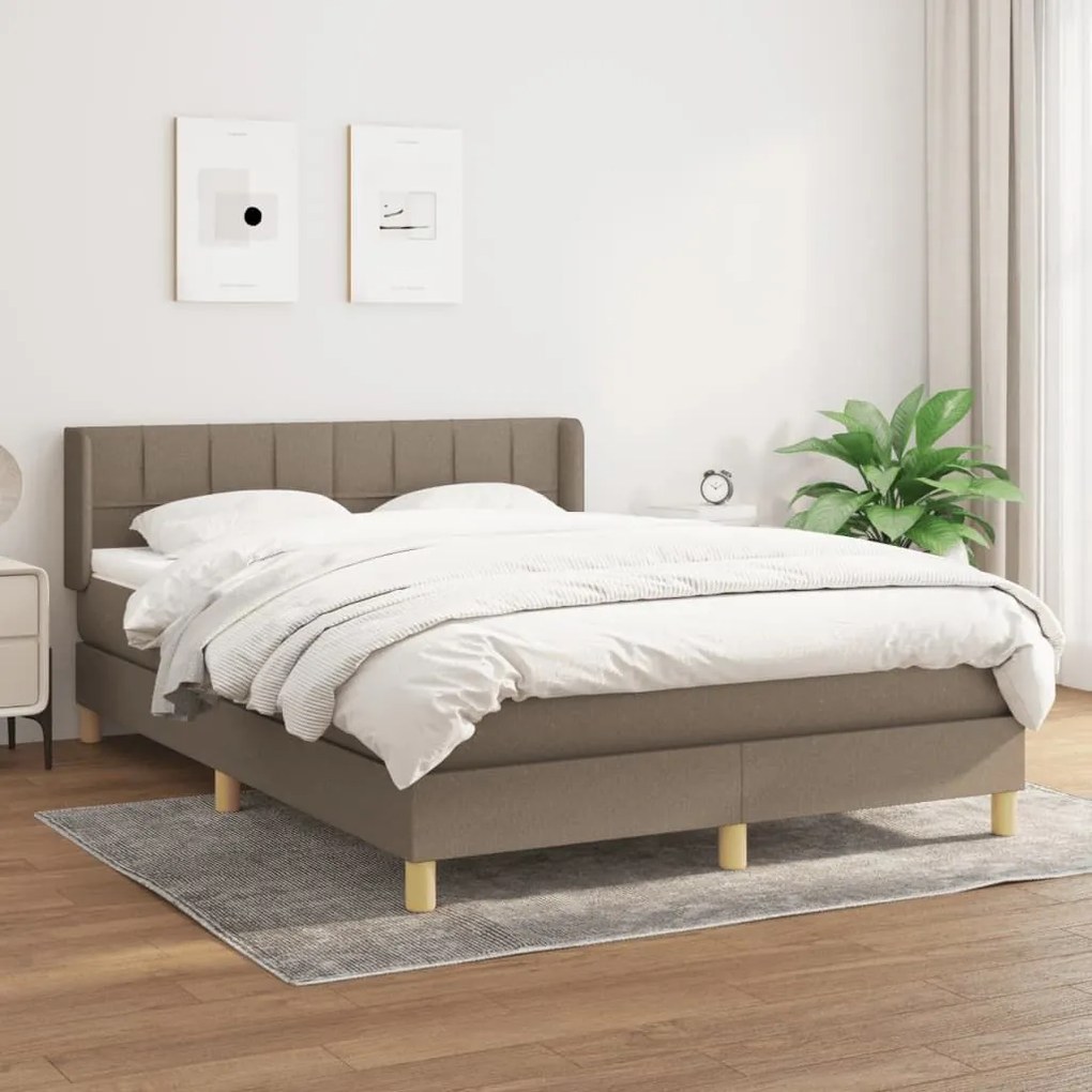 ΚΡΕΒΑΤΙ BOXSPRING ΜΕ ΣΤΡΩΜΑ TAUPE 140X200 ΕΚ. ΥΦΑΣΜΑΤΙΝΟ 3130277