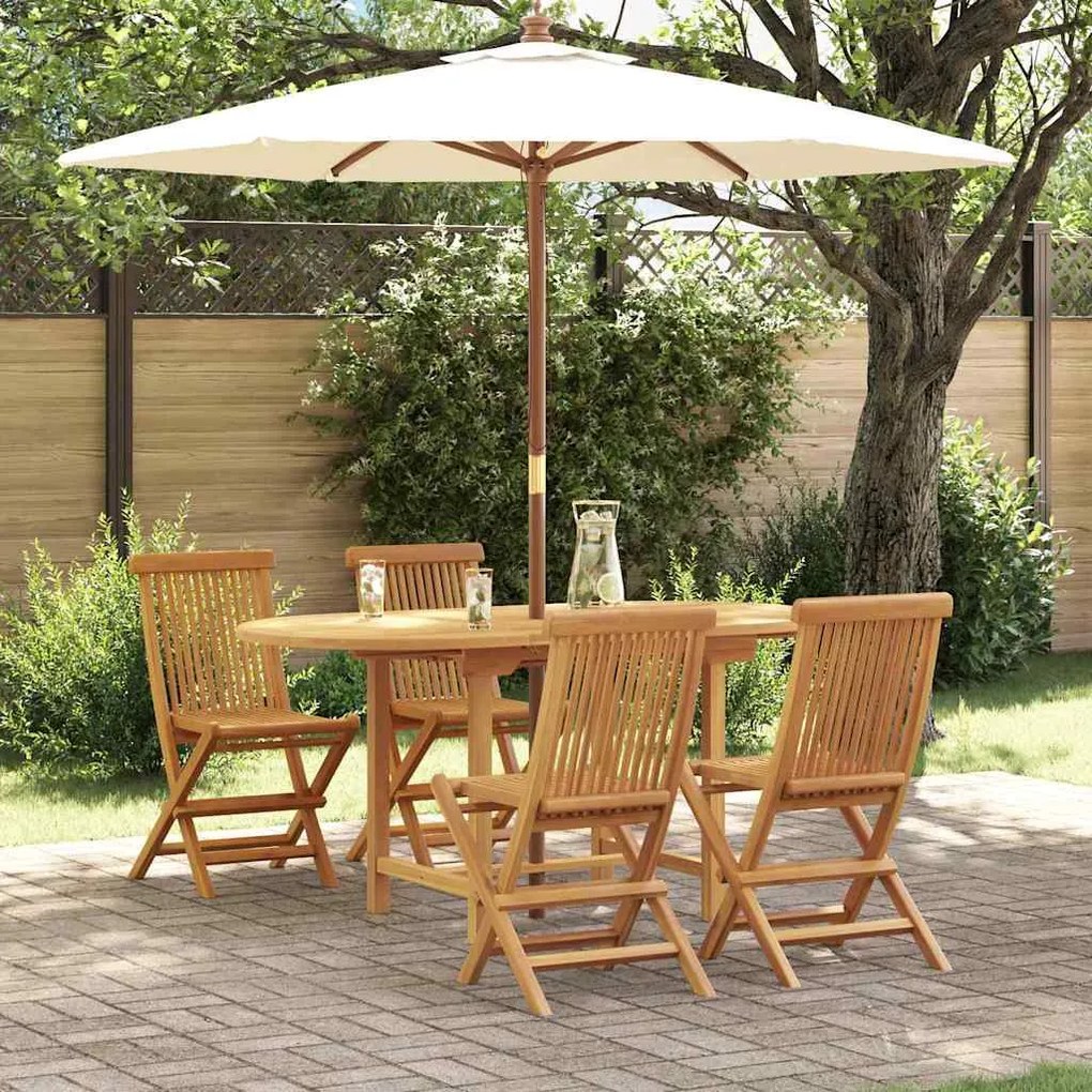 vidaXL Σέτ φαγητού για κήπο 5 pcs Καφέ 160 x 80 x 75 cm