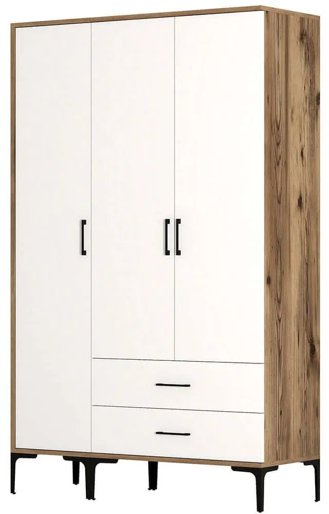 Ντουλάπα Τρίφυλλη Kumsal 845HCT5460 120x47,5x201,4cm Walnut-White Three Door
