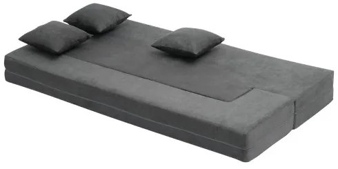 VEVOR Folding Sofa Bed 3-in-1 Foldable Couch Bed with 3 Pillows Dark Grey Twin
