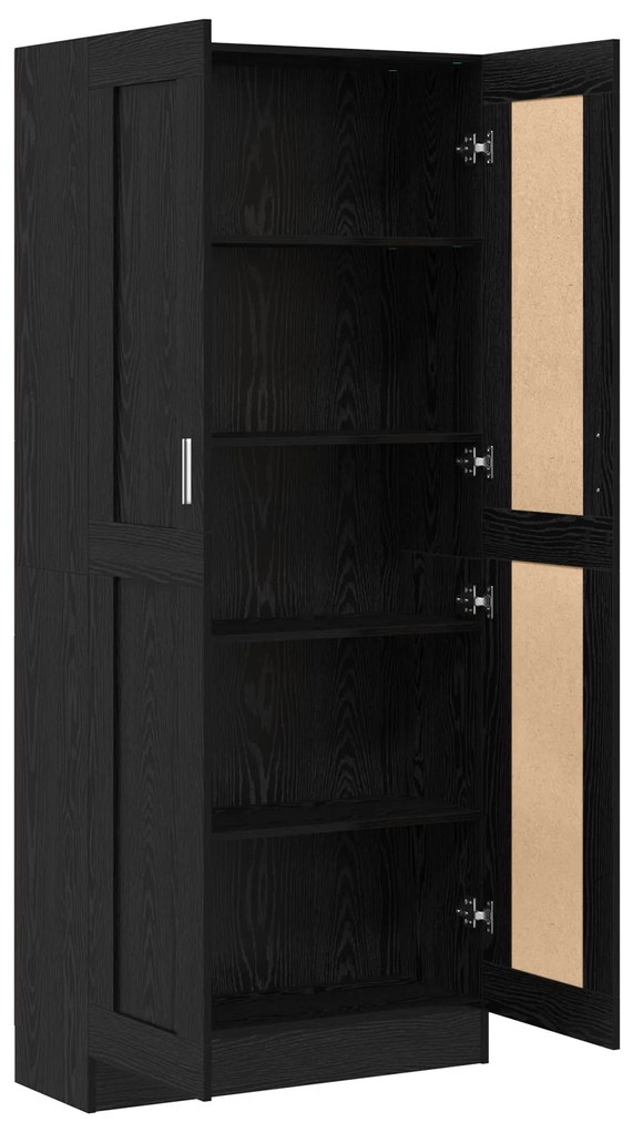 vidaXL Βιβλιοθήκη Μαύρη δρυς 82.5 x 30.5 x 185 cm Επεξεργασμένο ξύλο