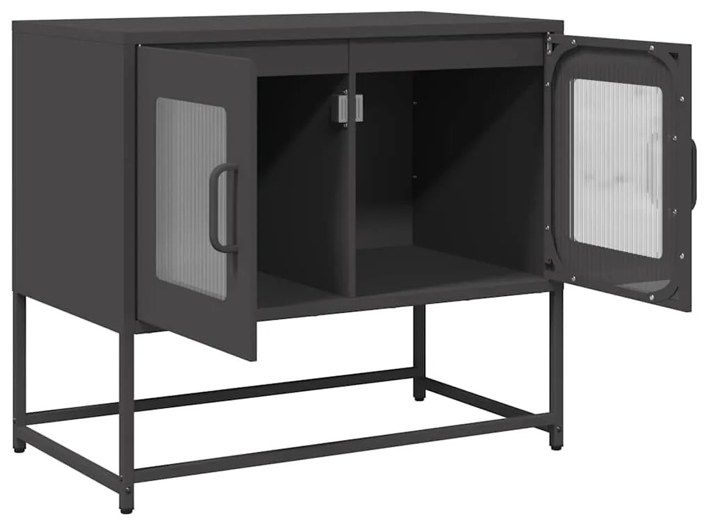ντουλάπι τηλεόρασης Μαύρο 68x39x60,5cm από χάλυβα ψυχρής έλασης - Μαύρο