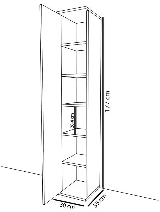 Ντουλάπι-στήλη Juan λευκό 30x35x177εκ 30x35x177 εκ.