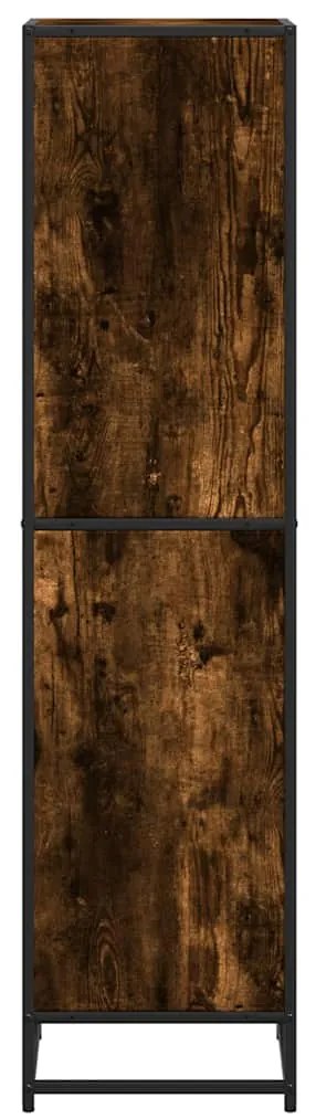 vidaXL Βιβλιοθήκη Καπνιστή Δρυς 40x35x139 εκ. από Επεξεργασμένο Ξύλο