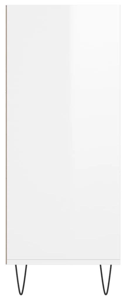Ραφιέρα Γυαλιστερό Λευκό 57 x 35 x 90 από Επεξεργασμένο Ξύλο - Λευκό