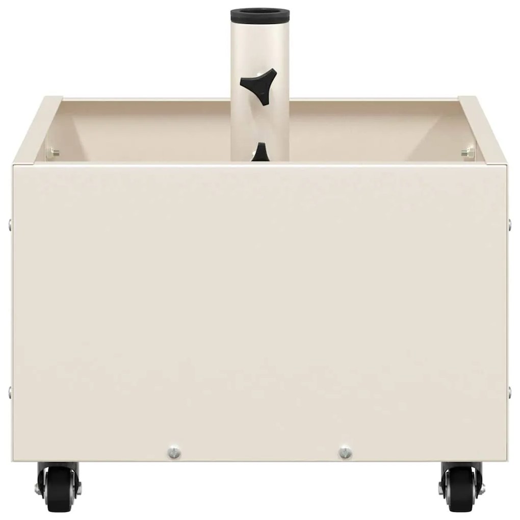 vidaXL Βάση Παρασόλ με Γλάστρα Λευκό 45 x 45 x 45 cm Ατσάλι