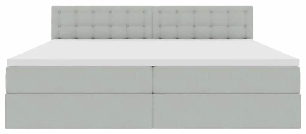 vidaXL Κρεβάτι με αποθηκευτικό χώρο και LED Ανοιχτό γκρι 200 x 200 cm