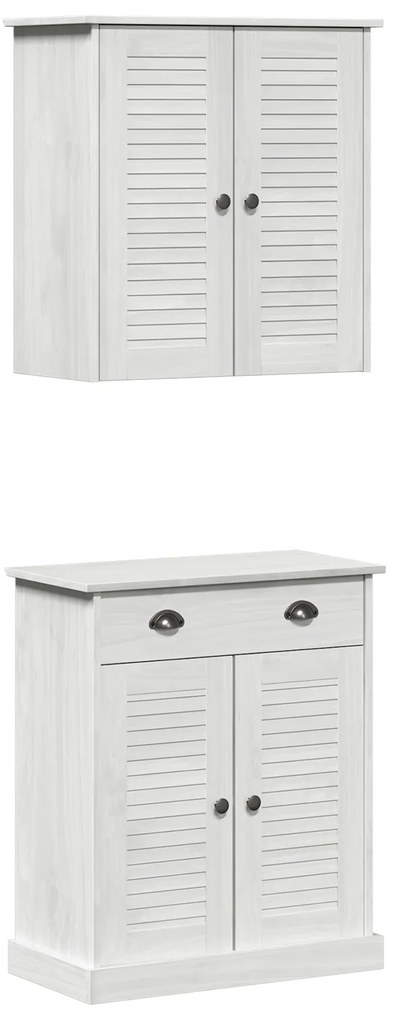 vidaXL Σετ Επίπλων Μπάνιου με συρτάρι 2 pcs Καφέ 67.5 x 34 x 80 εκ
