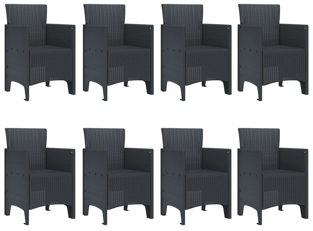 vidaXL Σετ Τραπεζαρίας Κήπου 9 pcs Ανθρακί 250 x 100 x 73 εκ
