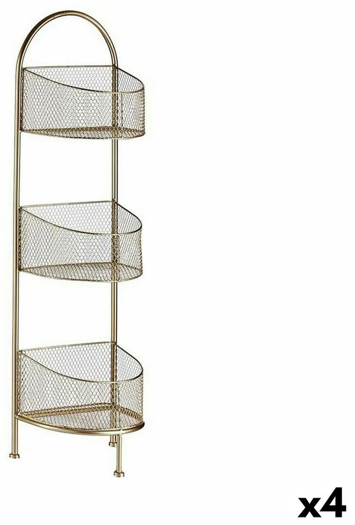 Ράφια Χρυσό Μέταλλο 21,2 x 97 x 28,5 cm (4 Μονάδες)