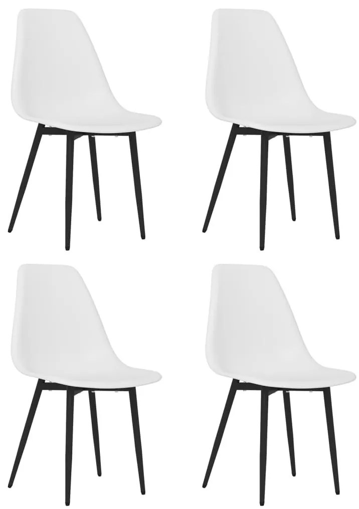 Καρέκλες Τραπεζαρίας 4 τεμ. Λευκές από Πολυπροπυλένιο - Λευκό