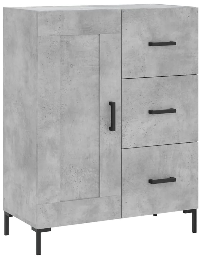 vidaXL Ντουλάπι Γκρι Σκυροδέματος 69,5x34x180 εκ. Επεξεργασμένο Ξύλο