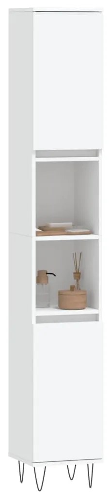 vidaXL Ντουλάπι Μπάνιου Λευκό 30 x 30 x 190 εκ. από Επεξεργασμένο Ξύλο
