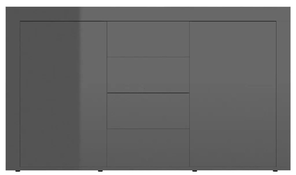vidaXL Μπουφές Γυαλιστερό Γκρι 120 x 36 x 69 εκ. από Μοριοσανίδα