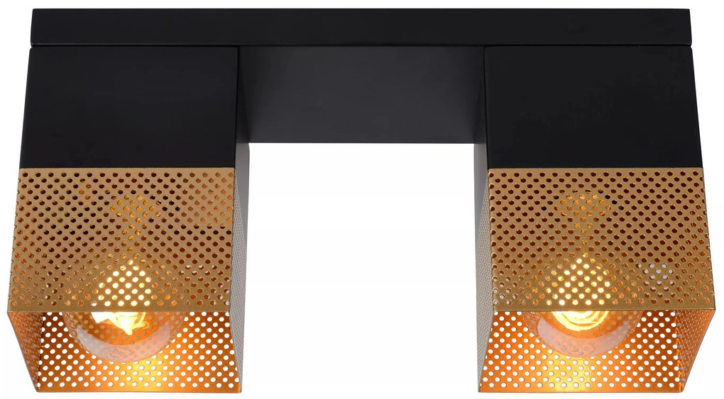 Φωτιστικό Οροφής Lucide 21123-02-02 RENATE Χρυσό Χρώμα (Gold Coloured)|Μαύρο Ματ (Black Mat)
