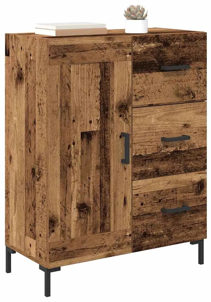 vidaXL Πλαϊνό γραφείο με συρτάρι Παλαιό ξύλο 69.5 x 34 x 90 εκ.