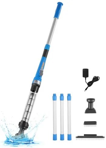VEVOR Pool Vacuum 8.5 GPM Rechargeable Pool Cleaner Max. 1H with Extension Pole