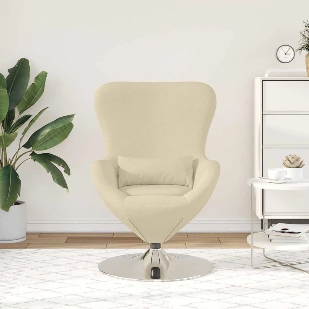 vidaXL Κάθισμα-αυγό Κρεμ 63 x 73 x 90 εκ ύφασμα