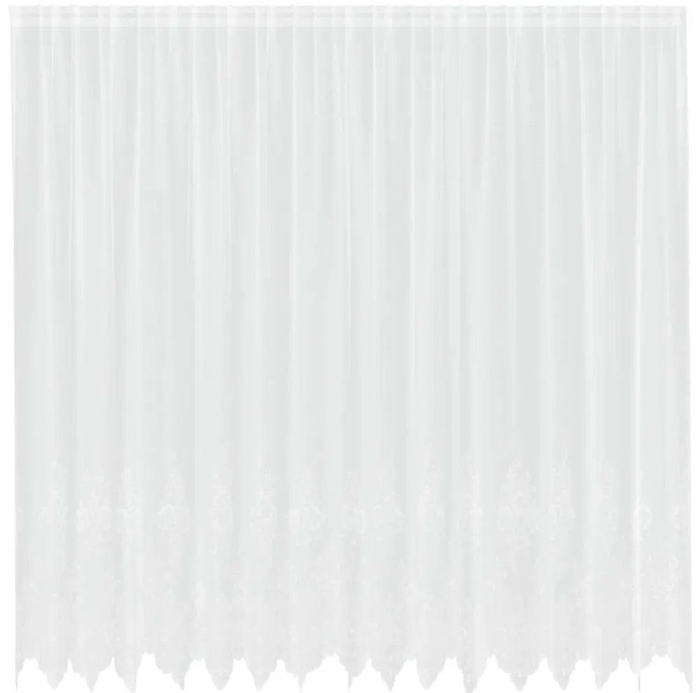 vidaXL Κουρτίνες με κουρτίνες Floral Λευκό 400 x 200 cm Πολυεστέρας